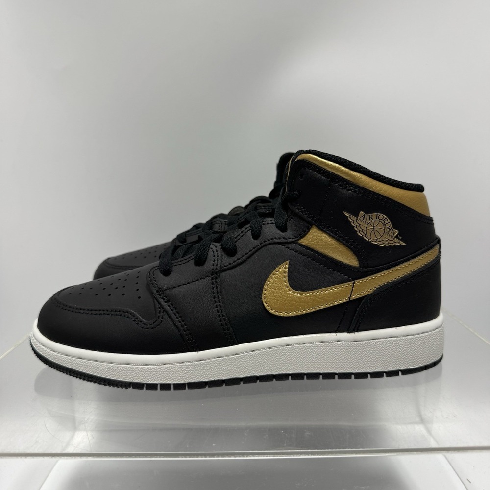 Brand New Air Jordan 1 One Mid Black Gold Sneakers Shoe DQ8426-071 Men's Size 11